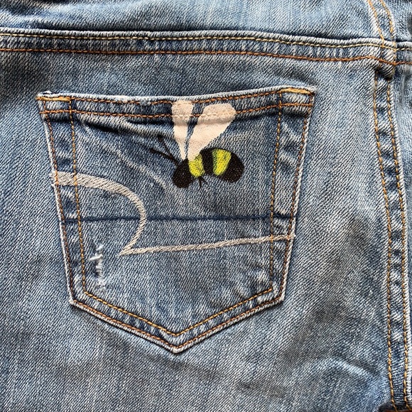 American Eagle Slim Boot - hand painted jeans - Picture 4 of 5